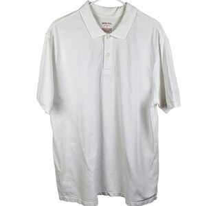 Merona Polo Shirt White Textured‎ Fabric Short Sleeve 100% Cotton Size X Large